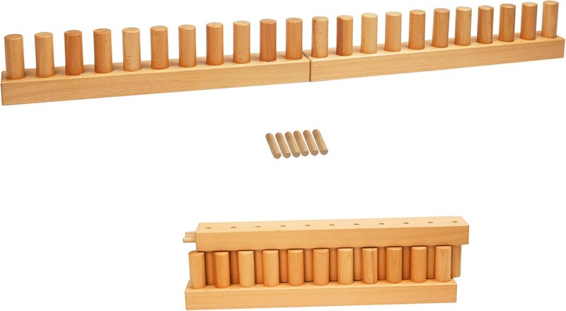 SRYBLT 2-Pack DIY Chunky Knit Blanket Loom, 30.2-inch Long Beech Wood Base with Solid Wood Pegs, Stackable for Portability, Expandable Connections, and Clear Coating (Without Brand Name) - Image 1